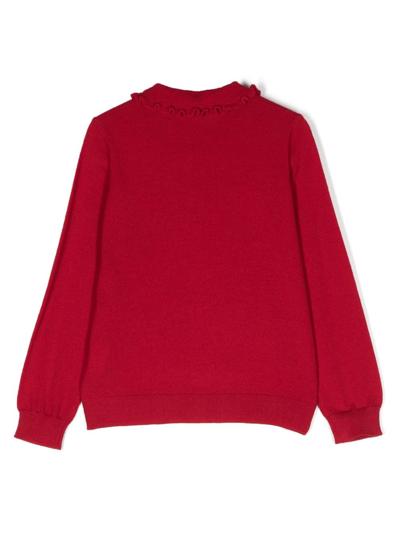 Shop Bonpoint Ruffle-collar Jumper In Red