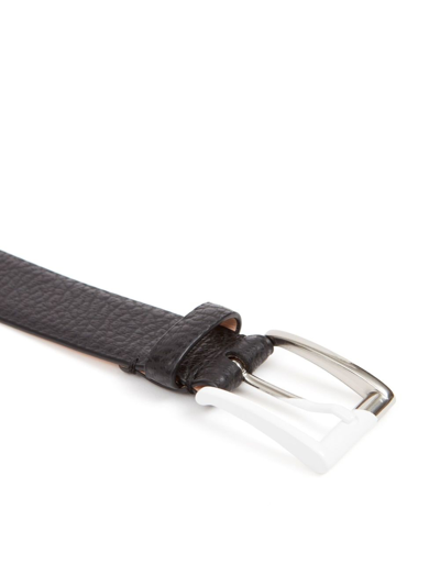 Shop Maison Margiela Grained-texture Leather Belt In Black