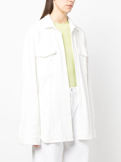 Shop Styland Open-front Cotton Shirt In White