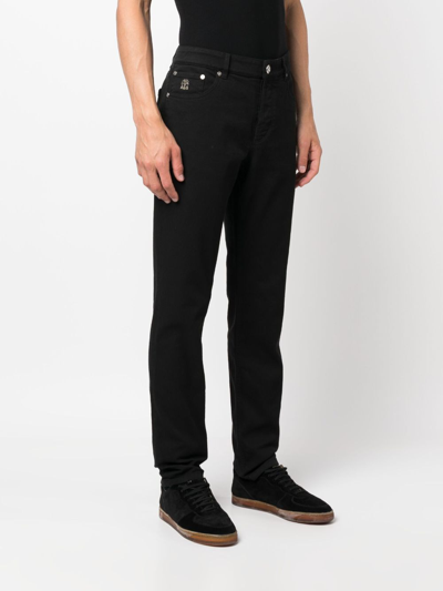 Shop Brunello Cucinelli Mid-rise Straight-leg Jeans In Black