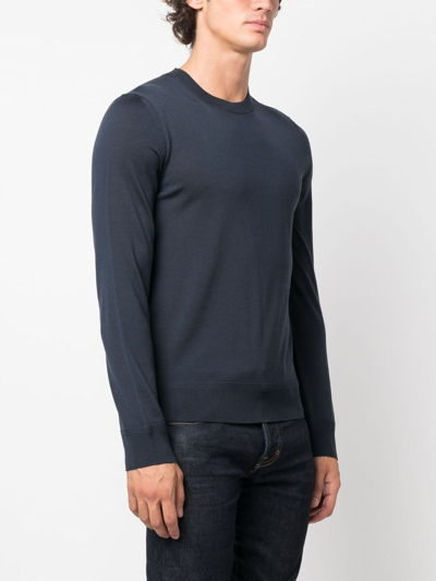 Shop Tom Ford Crew-neck Wool Jumper In Blue