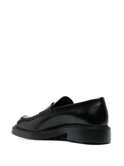 Shop Tod's Leather 50mm Penny Loafers In Black