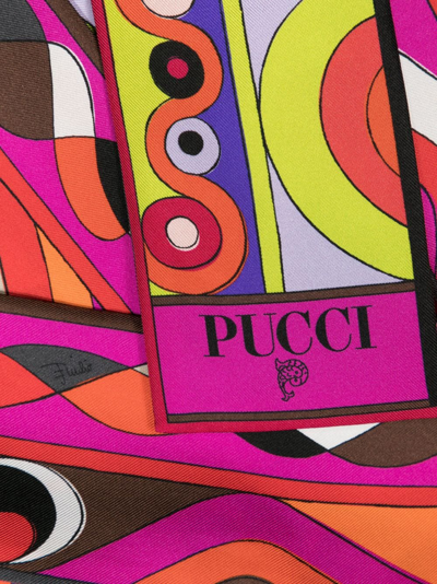 Shop Pucci Graphic-print Silk Scarf In Purple