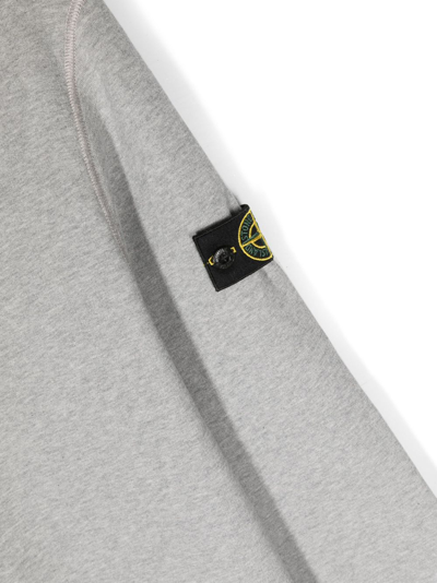 Shop Stone Island Junior Compass-motif Cotton Sweatshirt In Grey