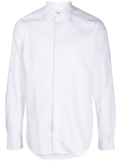 Shop Paul Smith Long-sleeve Cotton Shirt In White