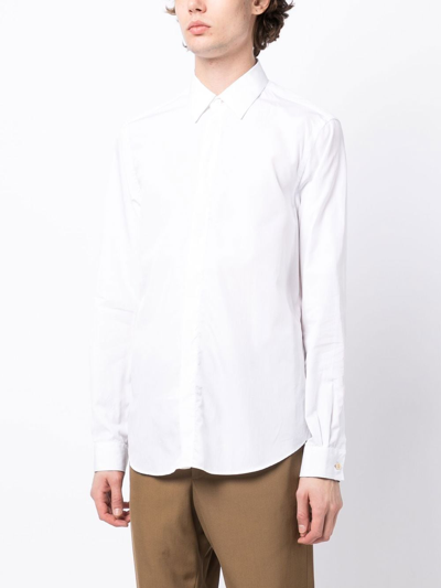 Shop Paul Smith Long-sleeve Cotton Shirt In White