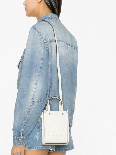 Shop Jimmy Choo Star Stud-embellished Mini Leather Tote Bag In Neutrals