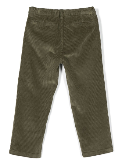 Shop Il Gufo Corduroy Straight-leg Trousers In Green