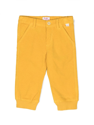Shop Il Gufo Stretch-cotton Corduroy Trousers In Yellow