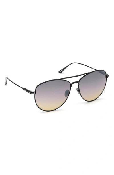 Shop Tom Ford Milla 59mm Gradient Aviator Sunglasses In Black Smoke