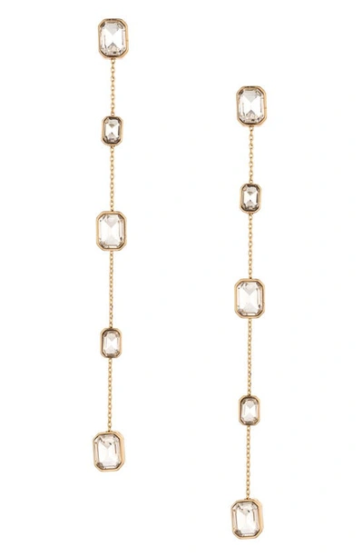 Shop Ettika Baguette Crystal Linear Drop Earrings In Gold