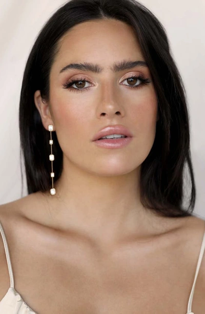 Ettika Linear Crystal Drop Earrings In Gold