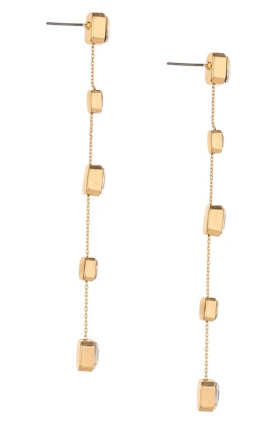 Shop Ettika Baguette Crystal Linear Drop Earrings In Gold