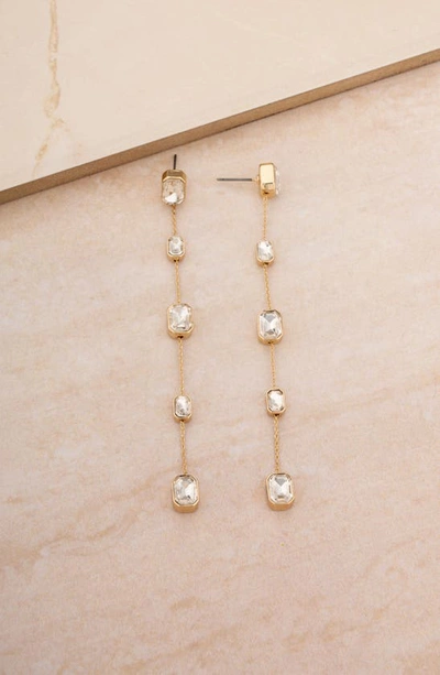 Ettika Linear Crystal Drop Earrings In Gold
