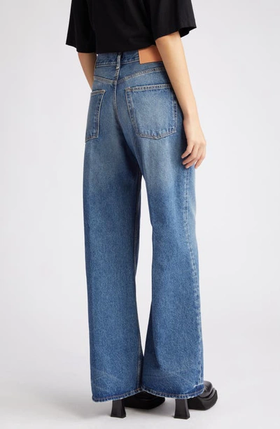 Shop Acne Studios 2022 Organic Cotton Denim Wide Leg Jeans In Mid Blue