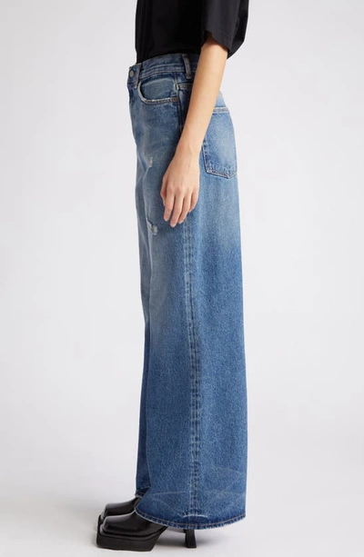 Shop Acne Studios 2022 Organic Cotton Denim Wide Leg Jeans In Mid Blue