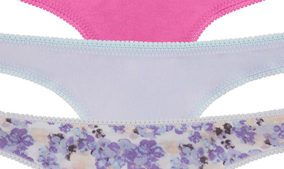 Shop On Gossamer 3-pack Mesh Thongs In Brgtpink/ltbreeze/softfloral