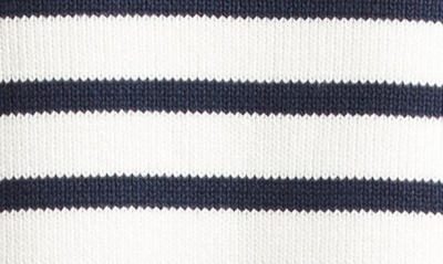 Shop Valentino Oversize Stripe Johnny Collar Polo Sweater In Avorio/ Navy