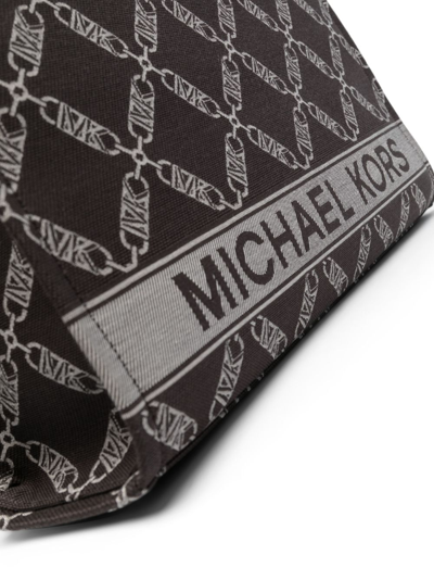 Shop Michael Michael Kors Gigi Cotton Tote Bag In Brown