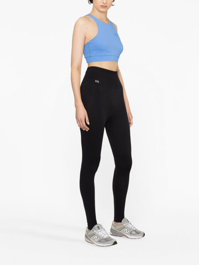 Shop Wolford Gathered Stretch-jersey Leggings In Black