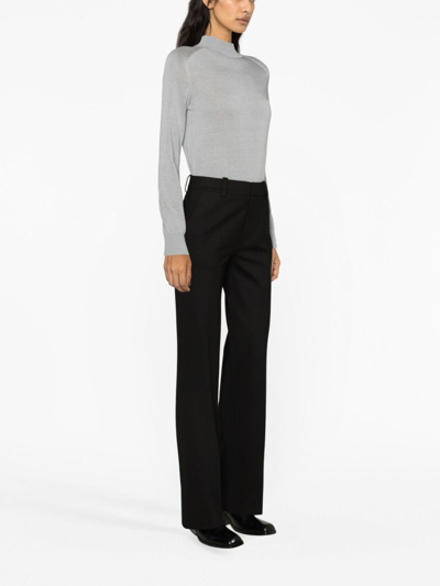 Shop Victoria Beckham High-waist Cotton Trousers In Black