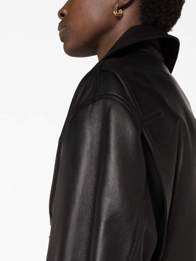 Versace Medusa-embellished Leather Biker Jacket In Black