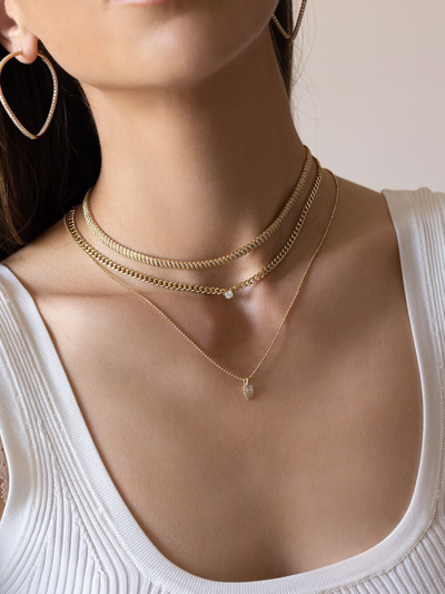 Anita Ko 18k Yellow Gold Thin Diamond Zoe Necklace In Gold