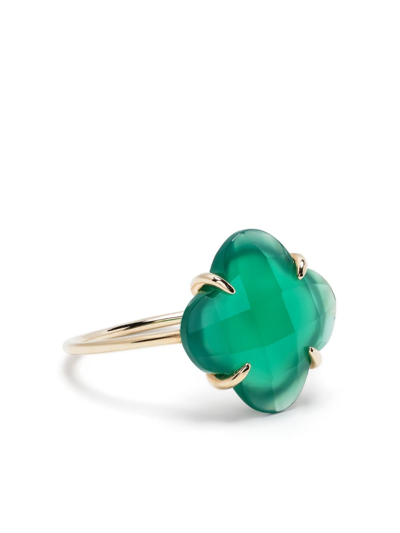 Shop Morganne Bello 18kt Yellow Gold Victoria Green Agate Ring