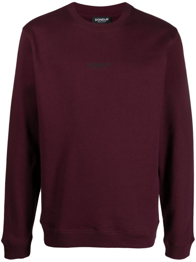 Shop Dondup Logo-print Cotton Sweatshirt In Red