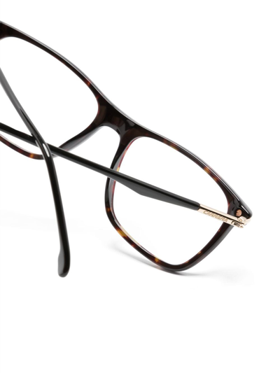 Shop Carrera 289 Logo-engraved Rectangle-frame Glasses In Brown
