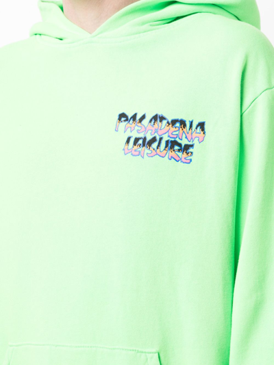 Shop Pasadena Leisure Club Logo-print Cotton Hoodie In Green