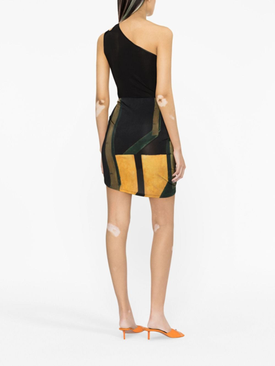 Shop Louisa Ballou Coastline Asymmetric Mini Skirt In Black