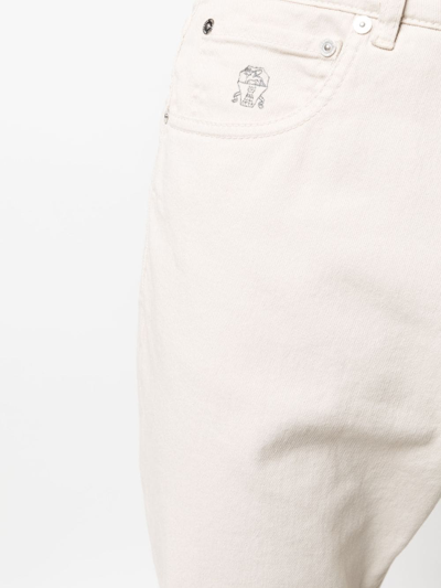 Shop Brunello Cucinelli Mid-rise Straight-leg Jeans In Neutrals