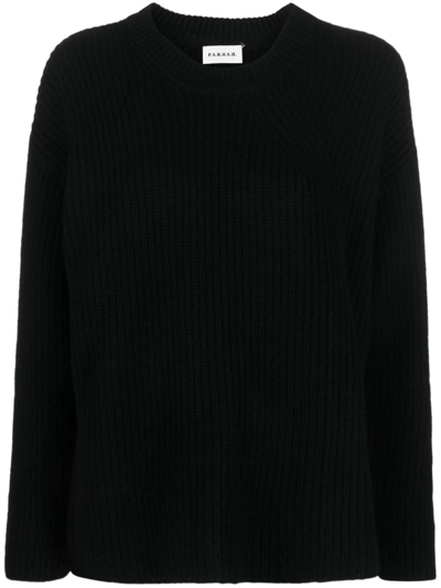 Shop P.a.r.o.s.h Ribbed-knit Cashmere Jumper In Black