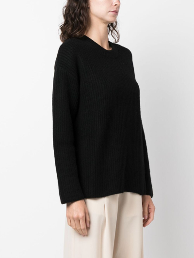 P.a.r.o.s.h Ribbed-knit Cashmere Sweatshirt In Black