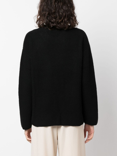 Shop P.a.r.o.s.h Ribbed-knit Cashmere Jumper In Black