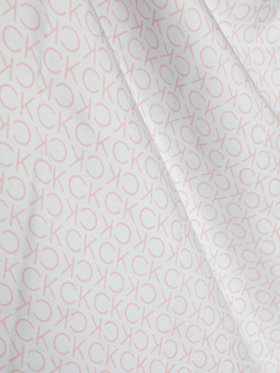 Shop Calvin Klein Monogram-print Silk Scarf In Grey