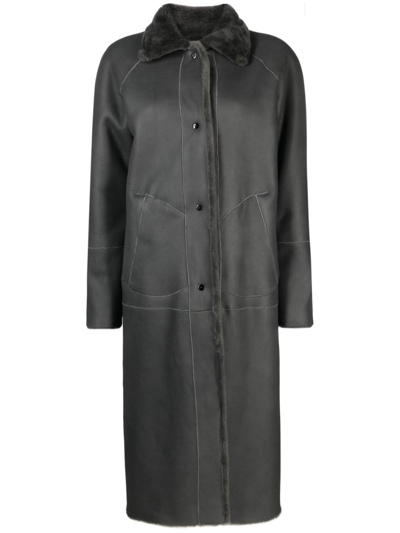Shop Inès & Maréchal Noble Button-up Coat In Grey