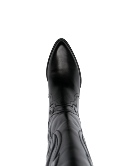 Shop Maje 70mm Western-style Leather Boots In Black