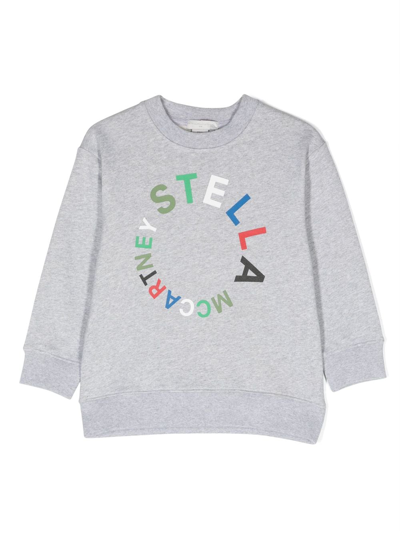 Shop Stella Mccartney Logo-print Organic Cotton Sweatshirt In Grey