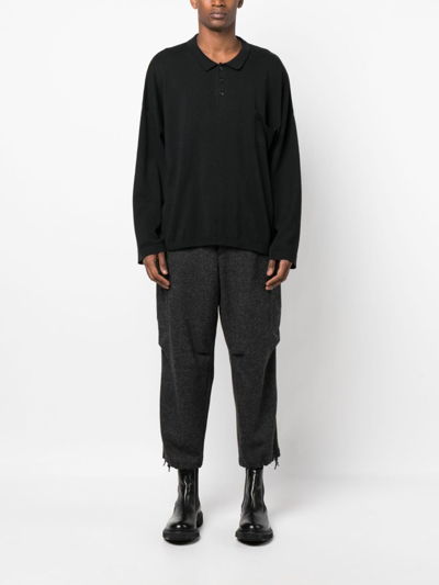 Shop Mackintosh Cropped Wool Cargo Trousers In Grey