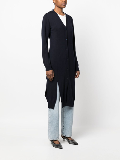 Shop Moschino Sleeve-effect-hem Cardi-coat In Blue