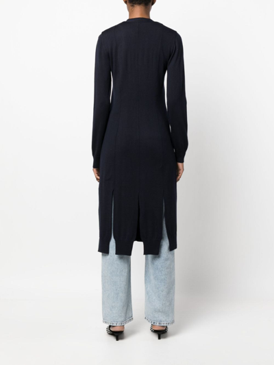 Shop Moschino Sleeve-effect-hem Cardi-coat In Blue