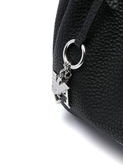 Shop Emporio Armani Embellished Leather Tote Bag In Black