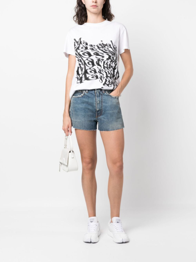 Maison Margiela Distressed Denim Shorts In Blue