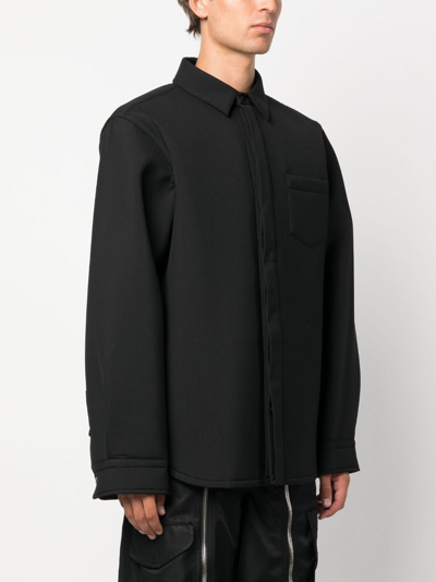 Shop Sacai Suiting Bonding Long-sleeve Shirt In Black