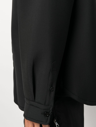 Shop Sacai Suiting Bonding Long-sleeve Shirt In Black