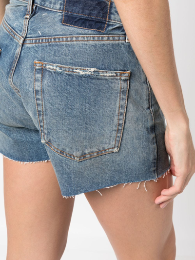 Maison Margiela Distressed Denim Shorts In Blue