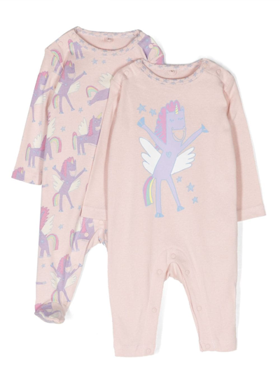 Shop Stella Mccartney Motif-print Cotton Babygrow Set In Pink