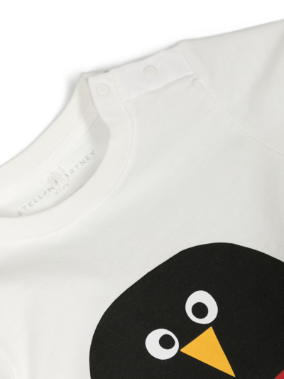 Shop Stella Mccartney Penguin Scarf Organic Cotton T-shirt In White